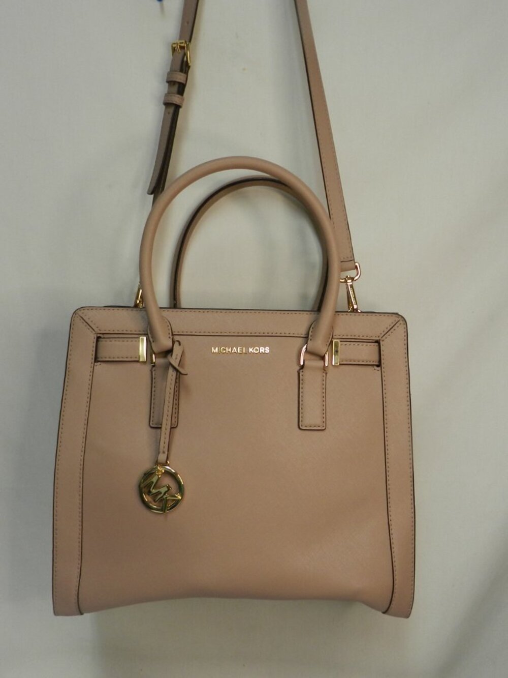 Michael Kors Dillon Fawn Leather Large Satchel Crossbody bag purse convertible